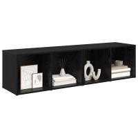 Produktbild för TV-bänkset 2 pcs Svart Ek 37 x 35 x 72 cm Konstruerat trä