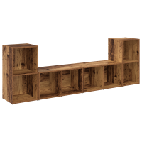 Produktbild för TV-bänkset 4 pcs Gammalt trä 37 x 37 x 72 cm Konstruerat trä