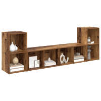 Produktbild för TV-bänkset 4 pcs Gammalt trä 37 x 37 x 72 cm Konstruerat trä