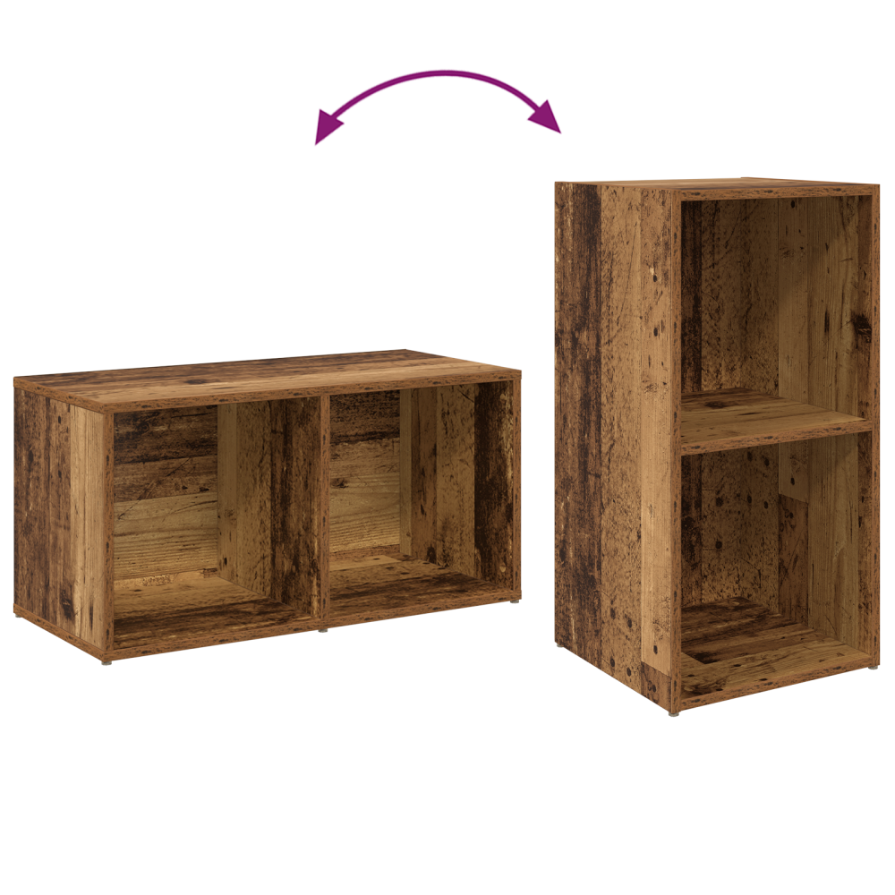 Produktbild för TV-bänkset 4 pcs Gammalt trä 37 x 37 x 72 cm Konstruerat trä
