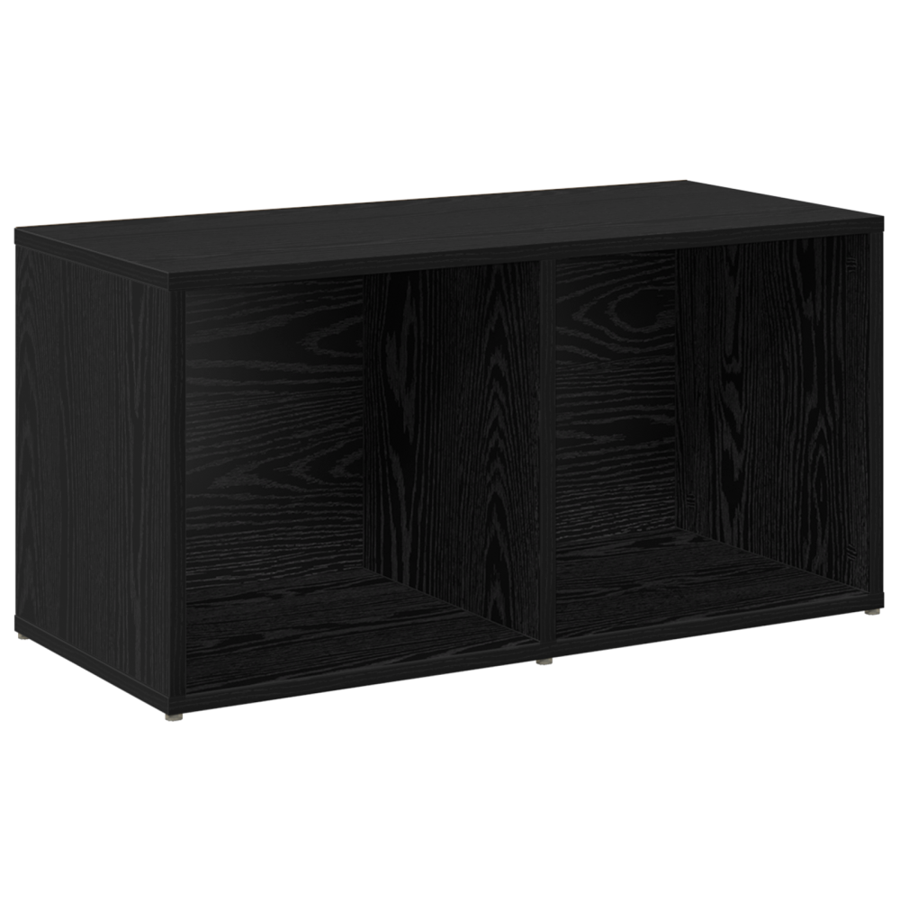 Produktbild för TV-bänkset 4 pcs Svart Ek 37 x 37 x 72 cm Konstruerat trä