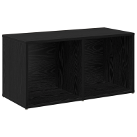 Produktbild för TV-bänkset 4 pcs Svart Ek 37 x 37 x 72 cm Konstruerat trä