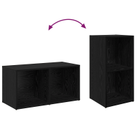 Produktbild för TV-bänkset 4 pcs Svart Ek 37 x 37 x 72 cm Konstruerat trä