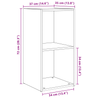 Produktbild för TV-bänkset 4 pcs Svart Ek 37 x 37 x 72 cm Konstruerat trä