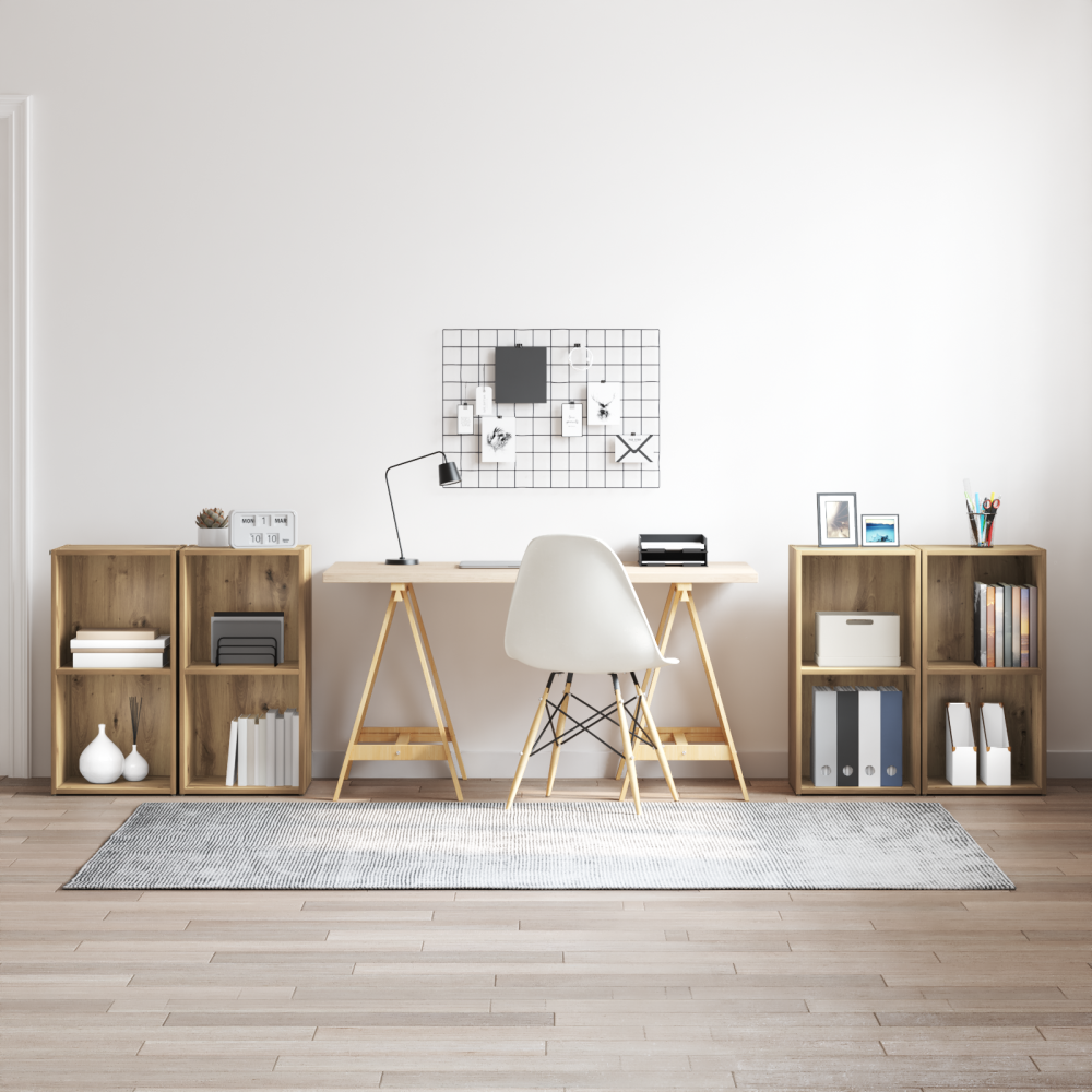 Produktbild för TV-bänkset 4 pcs Artisan Ek 37 x 37 x 72 cm Konstruerat trä