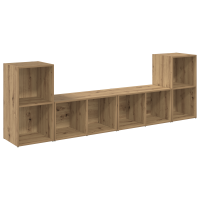 Produktbild för TV-bänkset 4 pcs Artisan Ek 37 x 37 x 72 cm Konstruerat trä