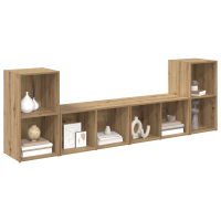 Produktbild för TV-bänkset 4 pcs Artisan Ek 37 x 37 x 72 cm Konstruerat trä