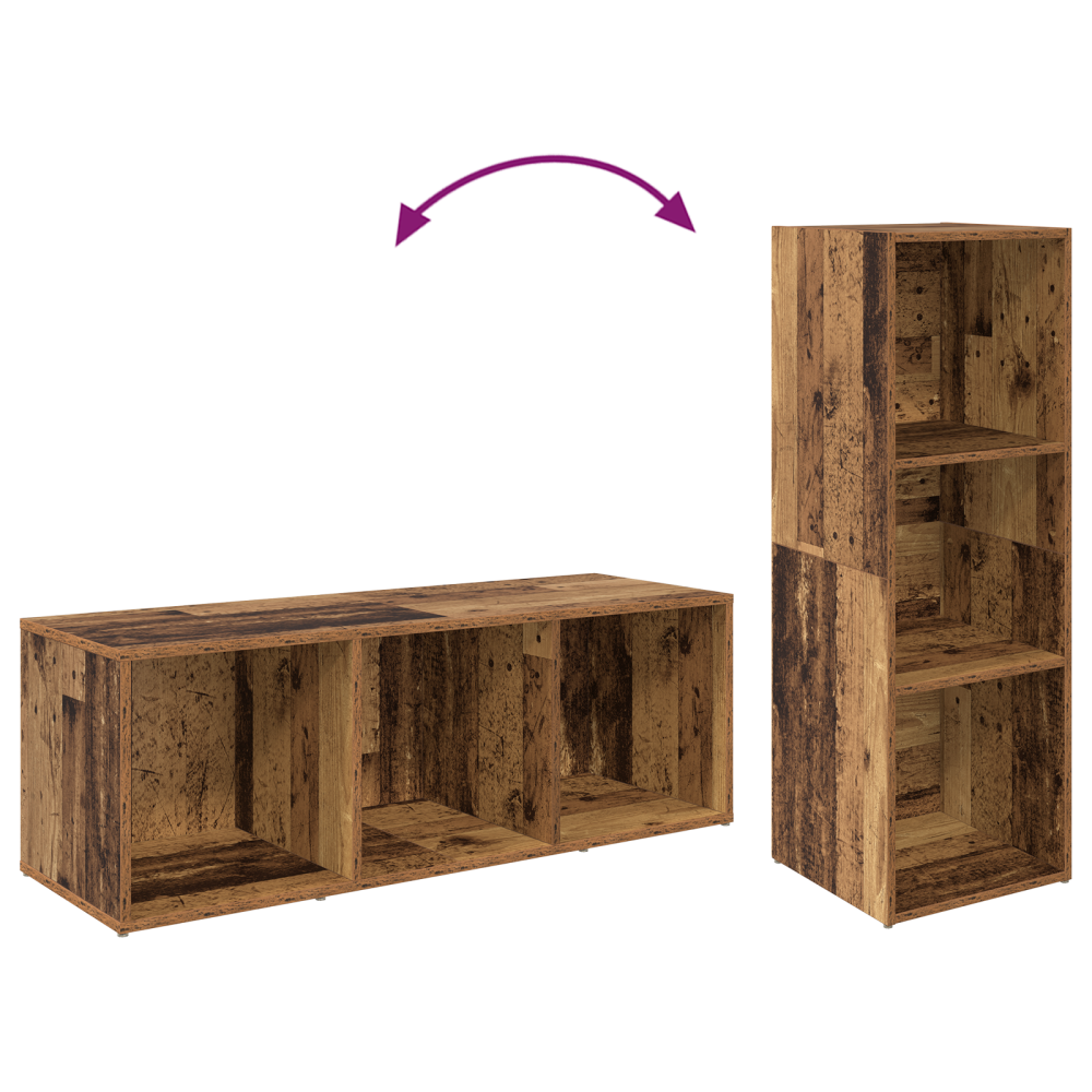Produktbild för TV-bänkset 2 pcs Gammalt trä 37 x 35 x 107cm Konstruerat trä