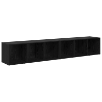 Produktbild för TV-bänkset 2 pcs Svart Ek 37 x 35 x 107cm Konstruerat trä
