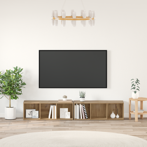 vidaXL TV-bänkset 2 pcs Artisan Ek 37 x 35 x 107cm Konstruerat trä