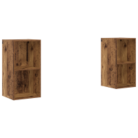 Produktbild för TV-bänkset 2 pcs Gammalt trä 37 x 37 x 72 cm Konstruerat trä