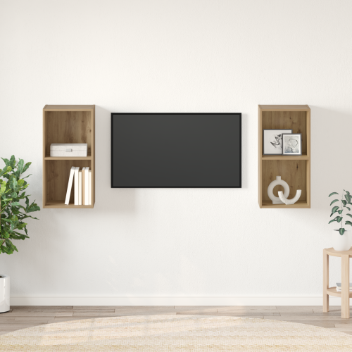 vidaXL TV-bänkset 2 pcs Artisan Ek Konstruerat trä
