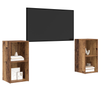 Produktbild för TV-bänkset 2 pcs Gammalt trä 72 x 35 x 36,5 cm Konstruerat trä