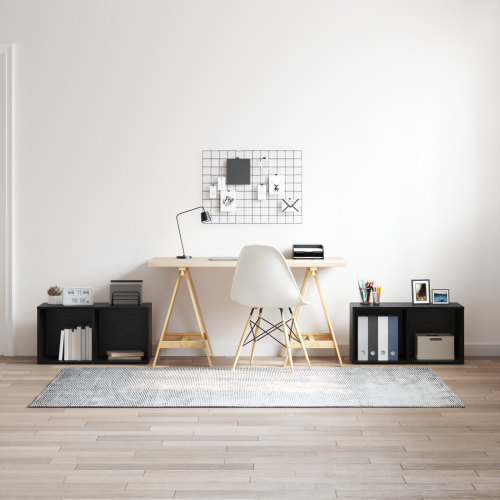 vidaXL TV-bänkset 2 pcs Svart Ek 72 x 35 x 36,5 cm Konstruerat trä