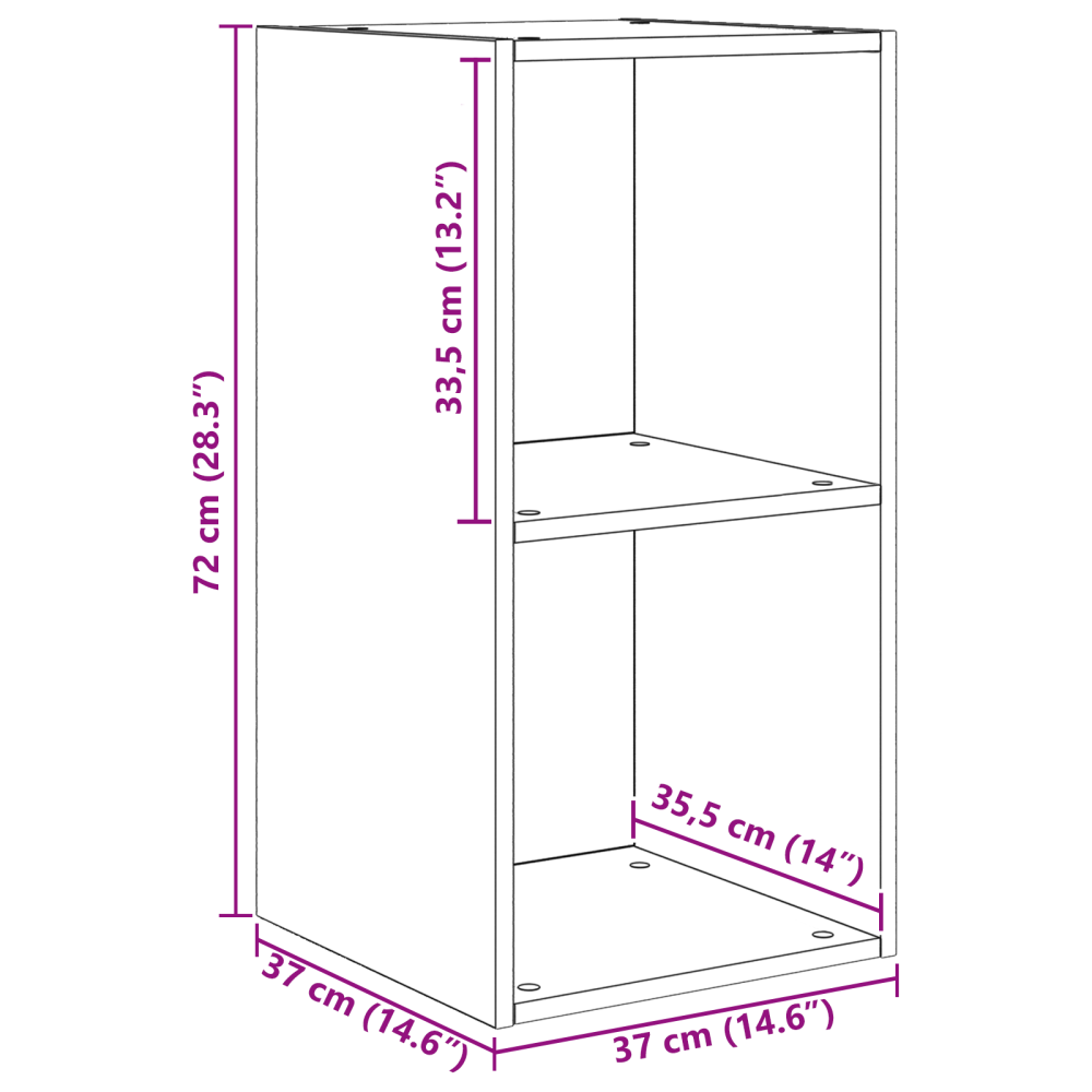 Produktbild för TV-bänkset 4 pcs Gammalt trä 37 x 37 x 72 cm Konstruerat trä