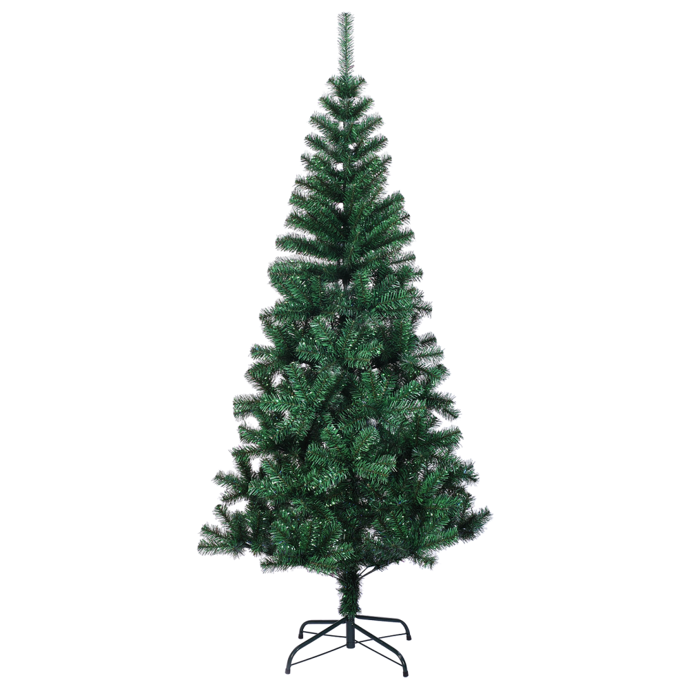 Produktbild för Konstgjord Förbelyst Julgran Grön 240 cm PVC och metall