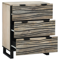 Produktbild för Sideboard med låda Vit 60 x 33.5 x 75 cm Massivt Mangoträ