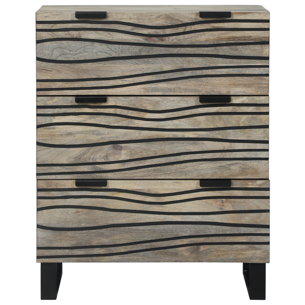 Produktbild för Sideboard med låda Vit 60 x 33.5 x 75 cm Massivt Mangoträ