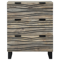 Produktbild för Sideboard med låda Vit 60 x 33.5 x 75 cm Massivt Mangoträ