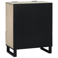 Produktbild för Sideboard med låda Vit 60 x 33.5 x 75 cm Massivt Mangoträ