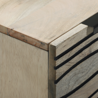 Produktbild för Sideboard med låda Vit 60 x 33.5 x 75 cm Massivt Mangoträ