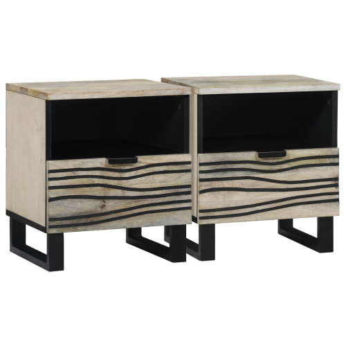 vidaXL Nattduksbord 2 pcs Vit 40 x 33 x 46 cm Konstruerat trä