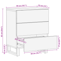 Produktbild för Nattduksbord Vit 50 x 33 x 62 cm Konstruerat trä