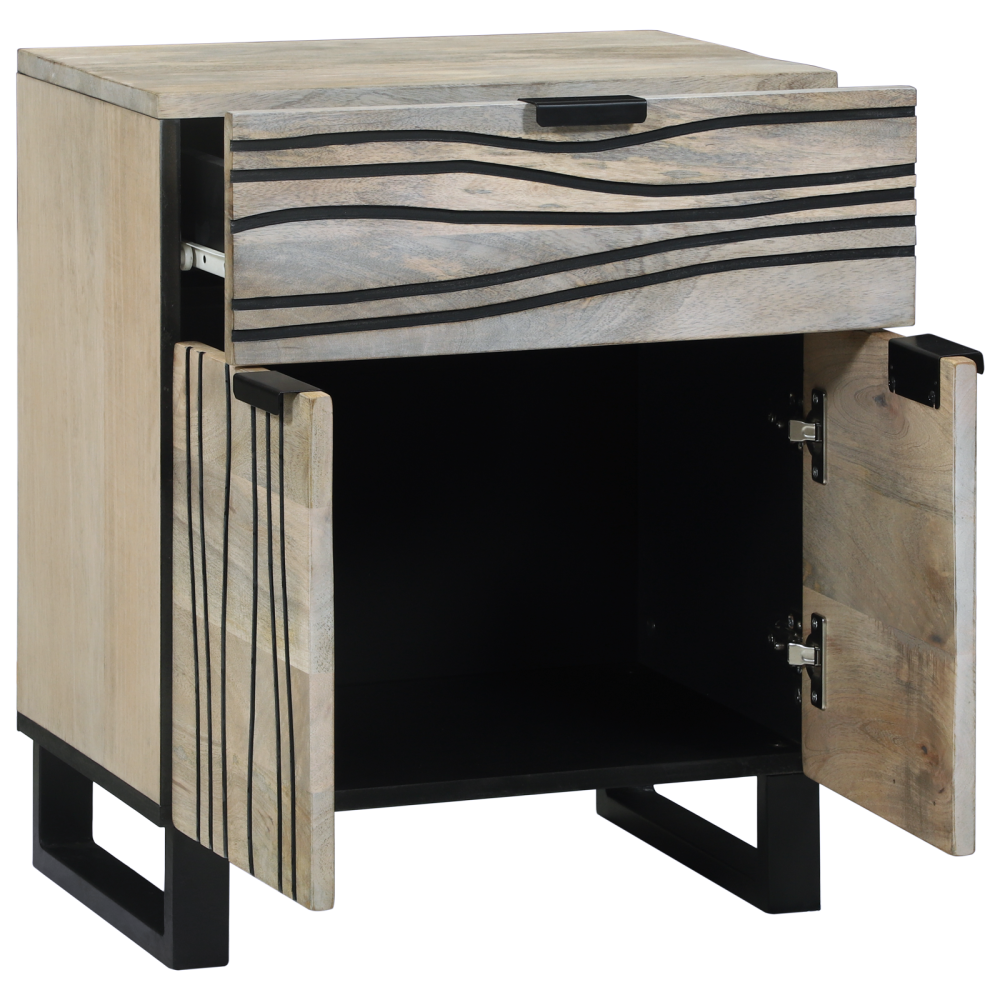 Produktbild för Nattduksbord Vit 50 x 33 x 60 cm Konstruerat trä