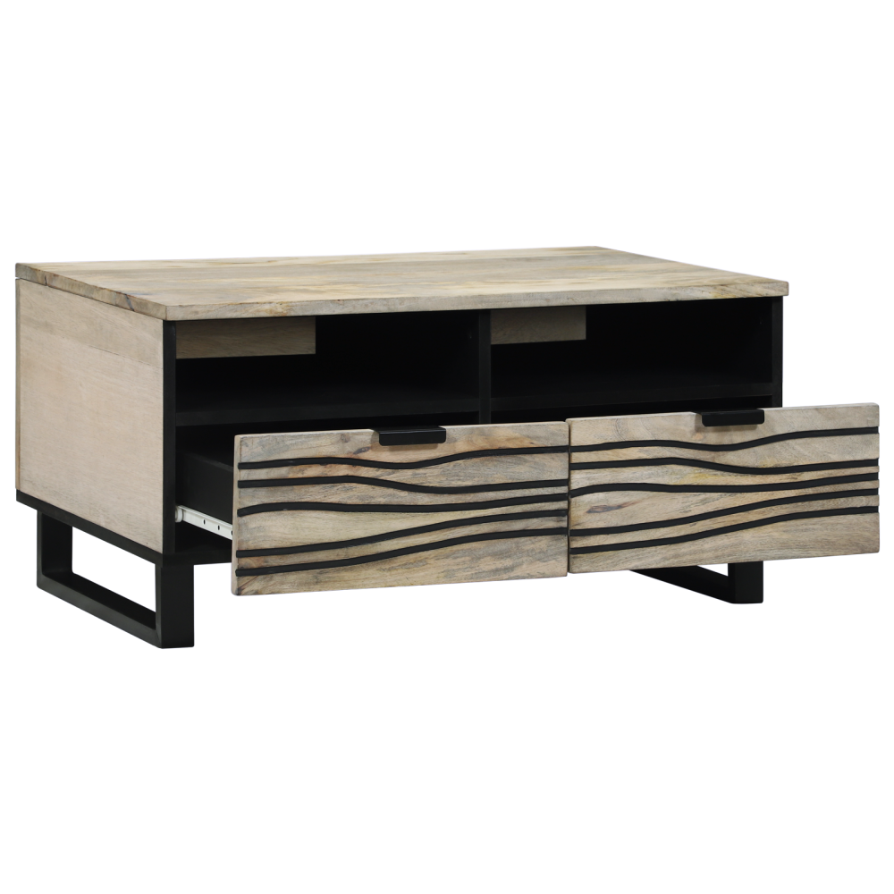Produktbild för Kaffeebord Vit 80 x 54 x 40 cm Konstruerat trä