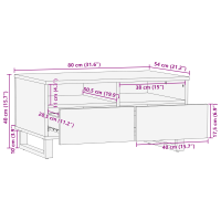 Produktbild för Kaffeebord Vit 80 x 54 x 40 cm Konstruerat trä