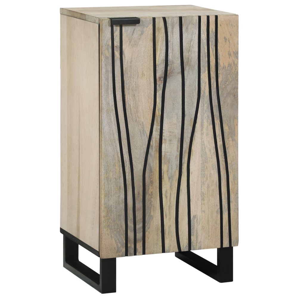 Produktbild för Skåp Vit 40 x 33 x 75 cm massivt mangoträ