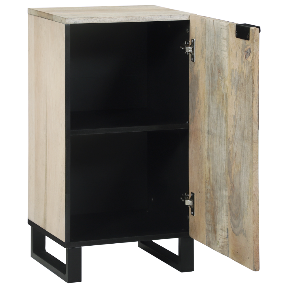 Produktbild för Skåp Vit 40 x 33 x 75 cm massivt mangoträ