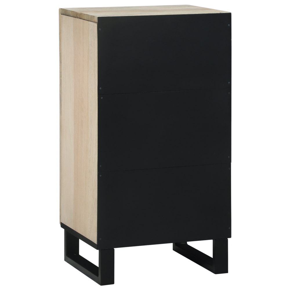 Produktbild för Skåp Vit 40 x 33 x 75 cm massivt mangoträ