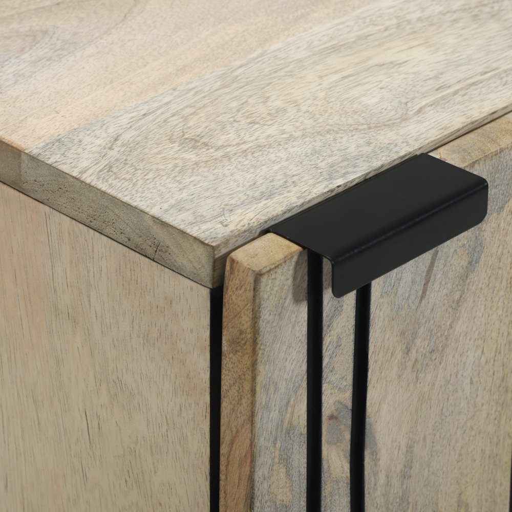 Produktbild för Skåp Vit 40 x 33 x 75 cm massivt mangoträ