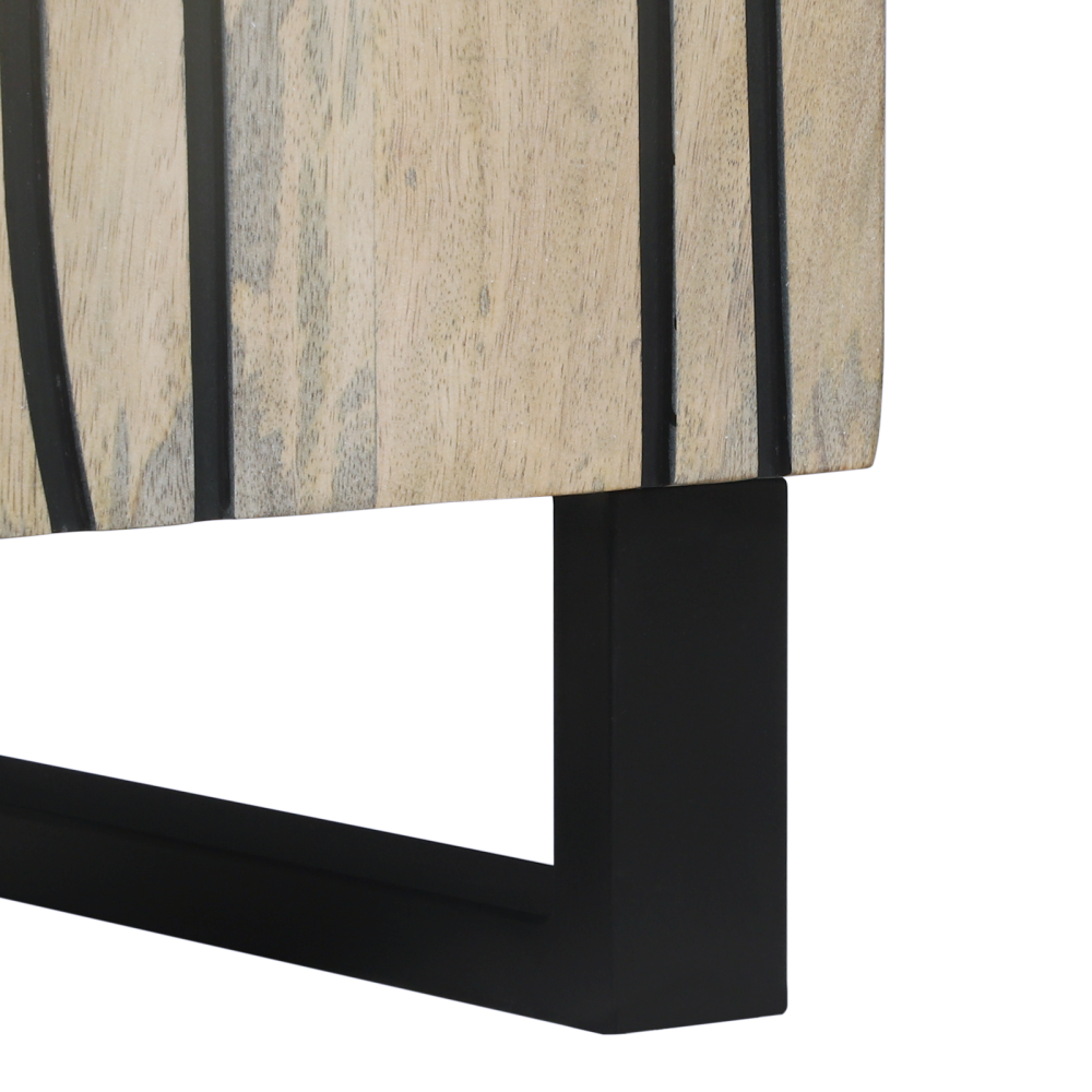 Produktbild för Skåp Vit 40 x 33 x 75 cm massivt mangoträ