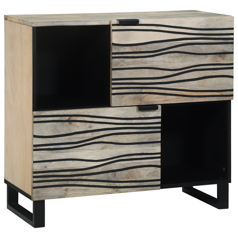 Produktbild för Sideboard Vit 80 x 33 x 75 cm massivt mangoträ