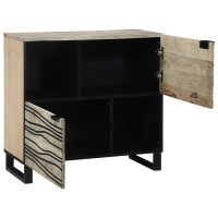 Produktbild för Sideboard Vit 80 x 33 x 75 cm massivt mangoträ