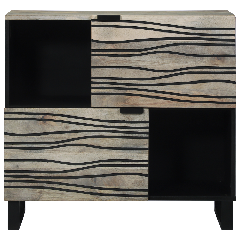 Produktbild för Sideboard Vit 80 x 33 x 75 cm massivt mangoträ