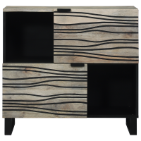 Produktbild för Sideboard Vit 80 x 33 x 75 cm massivt mangoträ