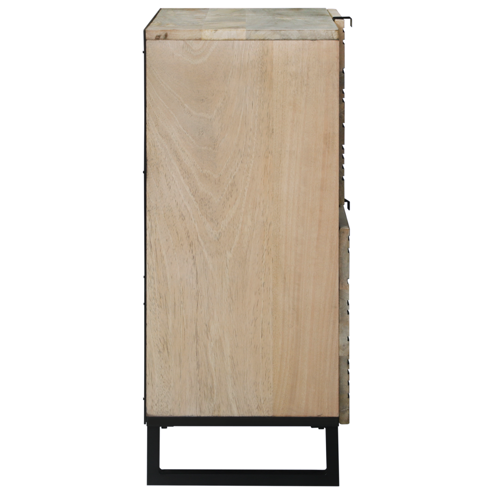 Produktbild för Sideboard Vit 80 x 33 x 75 cm massivt mangoträ