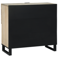 Produktbild för Sideboard Vit 80 x 33 x 75 cm massivt mangoträ