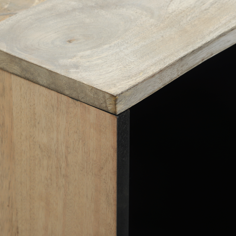 Produktbild för Sideboard Vit 80 x 33 x 75 cm massivt mangoträ