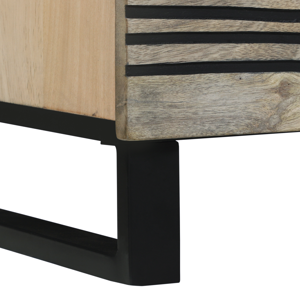Produktbild för Sideboard Vit 80 x 33 x 75 cm massivt mangoträ