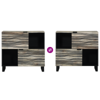 Produktbild för Sideboard Vit 80 x 33 x 75 cm massivt mangoträ