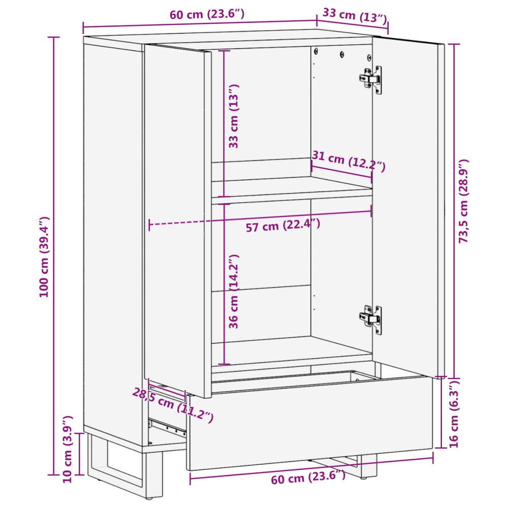 Produktbild för Medielagringsskåp och hyllor Vit och svart 60 x 33 x 100 cm