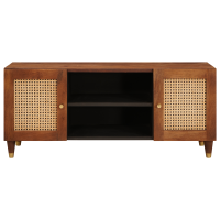 Produktbild för TV-skåp med hylla Brun 105 x 33,5 x 46 cm Massivt mangoträ