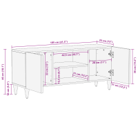 Produktbild för TV-skåp med hylla Brun 105 x 33,5 x 46 cm Massivt mangoträ