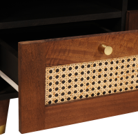 Produktbild för TV-skåp med låda Brun 70 x 33,5 x 46 cm Massivt mangoträ