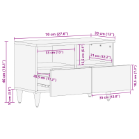 Produktbild för TV-skåp med låda Brun 70 x 33,5 x 46 cm Massivt mangoträ