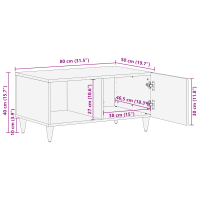 Produktbild för Kaffeebord 80 x 50 x 40 cm Massivt mangoträ